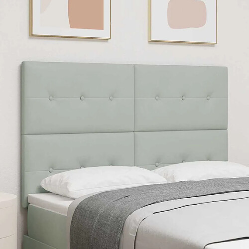 vidaXL Tête de lit Gris clair 160 cm Velours