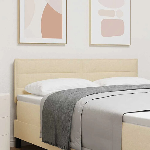 vidaXL Tête de lit Crème 160 cm tissu