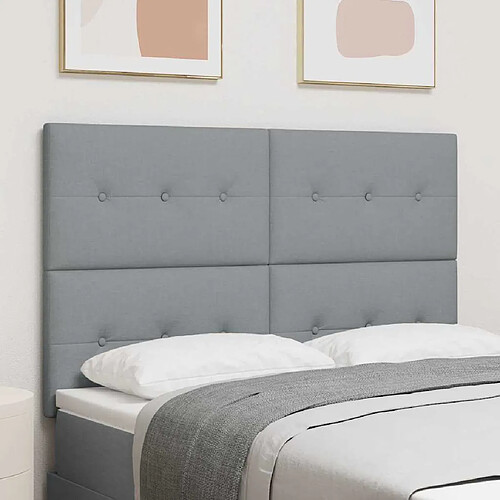 vidaXL Tête de lit réglable en hauteur Gris clair 160 cm tissu