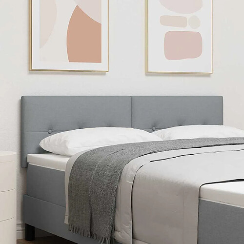 vidaXL Tête de lit réglable en hauteur Gris clair 160 cm tissu