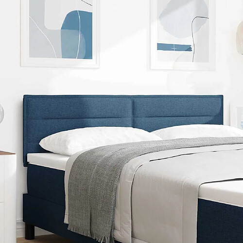 vidaXL Tête de lit Bleu 160 cm tissu