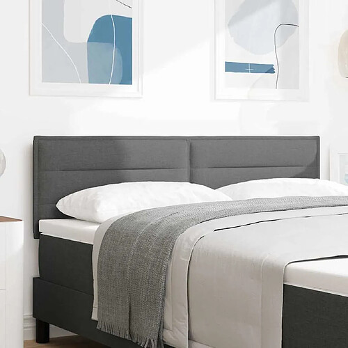 vidaXL Tête de lit Gris foncé 160 cm tissu