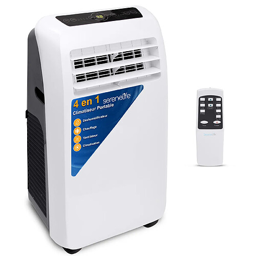 Climatiseur Portable - SereneLife - 9000 BTU - Blanc - télécommande