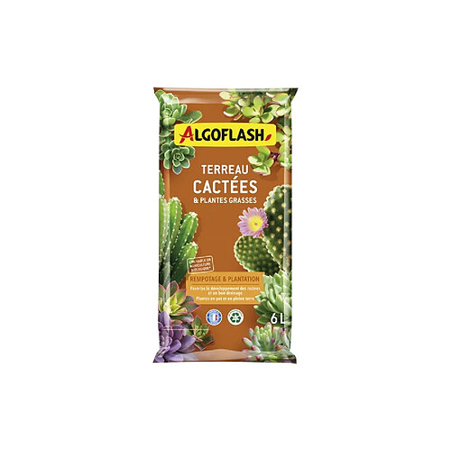 TERREAU CACTEES ET PLAN.GRASSES 6L /NC ALGOFLASH. - ATCAC6N