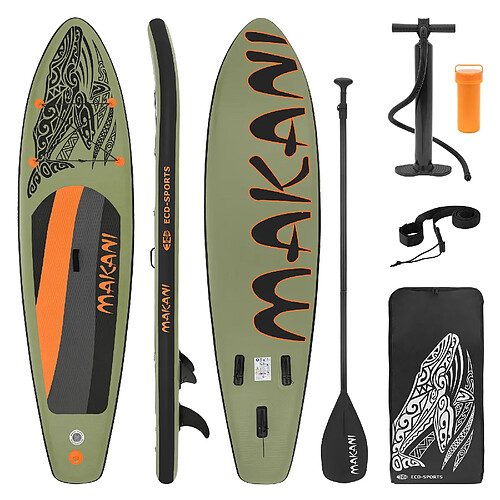 Ecd Germany Stand up paddle board gonflable Makani planche sac pompe pagaie olive 320 cm