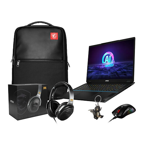 MSI Stealth 18 AI Studio A1VIG-056FR : Ultra 9 185H - 64GB DDR5 - SSD 2TB - RTX4090 16GB - 18' UHD+ 4K Miniled 120Hz - Windows 11 Pro