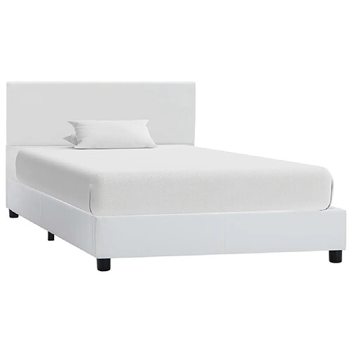 vidaXL Cadre de lit Blanc Similicuir 100 x 200 cm