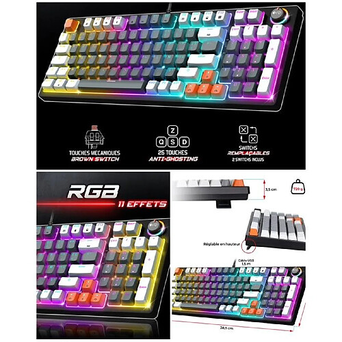 Spirit of gamer XPERT K350 - Gris