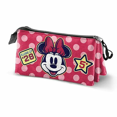 Disney Trousse Fourre-Tout Triple Minnie Mouse Rose 23 x 8 x 11 cm