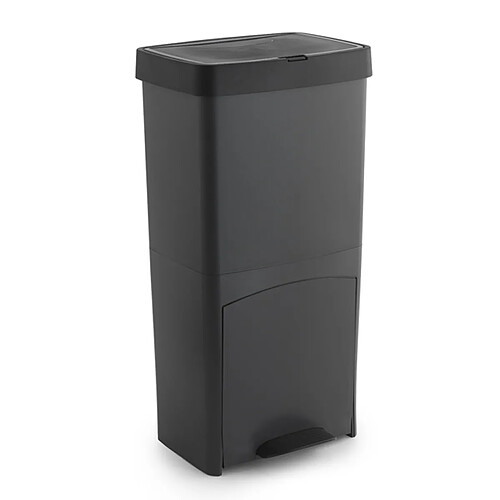 Pegane Poubelle de recyclage - Noir 70L