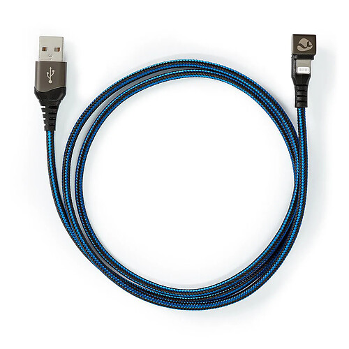Nedis Câble Lightning USB-A Tressé 1m Connecteur 180° Jeu Bleu