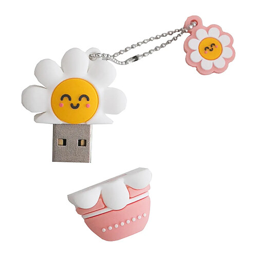 Wondee Clé USB 3.2 capacité 32GB Rapide Porte-clés avec protection Blanc