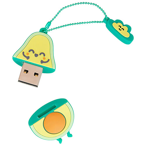 Wondee Clé USB 3.2 capacité 32GB Rapide Porte-clés avec protection Jaune