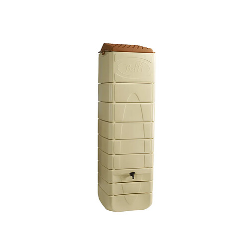 Récupérateur d'eau de pluie mural 650 L + Kit raccord chéneau - Beige - BelliJardin