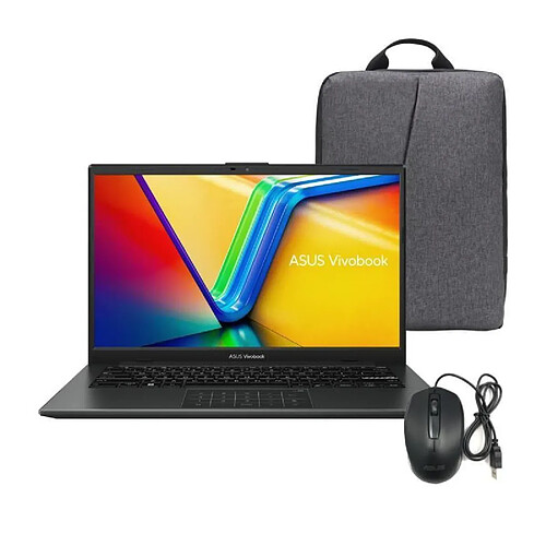 PC Portable ASUS VivoBook 14 S1404 | Win 11 - 14 FHD 60Hz - AMD Ryzen 5 7520U - RAM 16Go - 512Go SSD + Sacoche + Souris