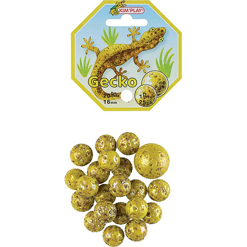 KIM'PLAY Set de billes Gecko - 20 billes + 1 grosse bille