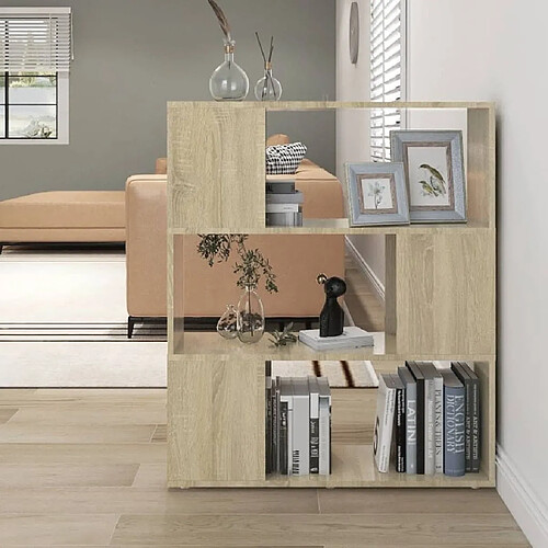 vidaXL Bibliothèque/Séparateur de pièce Chêne Sonoma 80x24x94 cm
