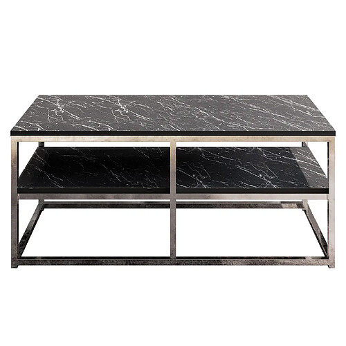 Decorotika Table basse métal Forteus 110 cm luxe et chic (Bendire et Chrome)