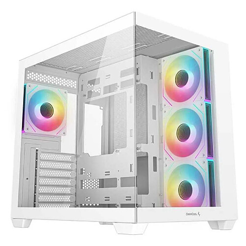 DeepCool CG530 4F WH Boîtier PC Midi Tower blanc verre trempé ARGB