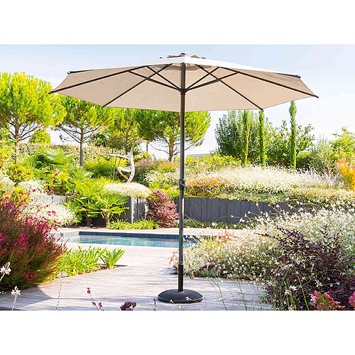 Parasol droit rond Loompa Taupe - 3 m - Hespéride