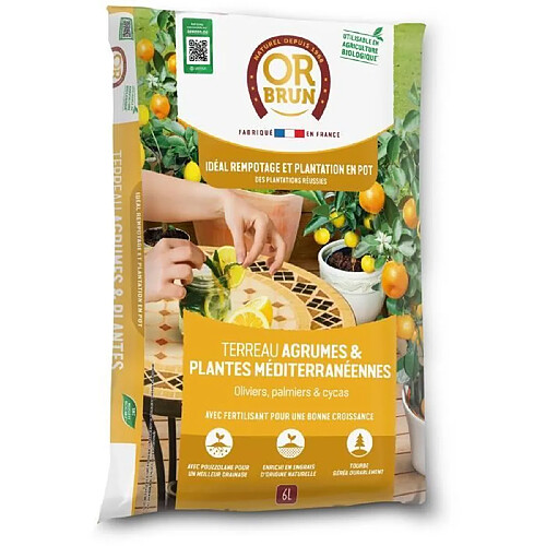 Terreau d'empotage OR BRUN 6 L Agrumes