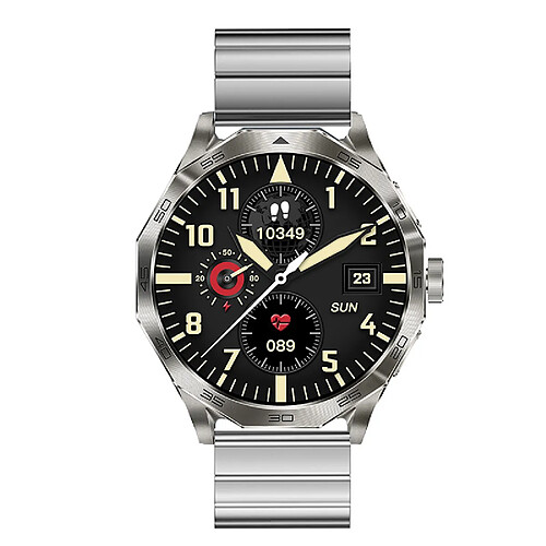 Montre connectée DA03 avec appels Bluetooth -steel band silver 03