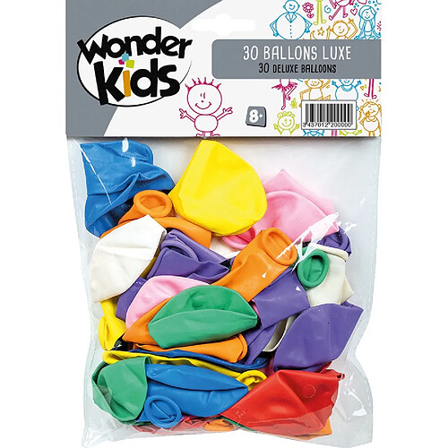 30 BALLONS LUXE ASSORTIMENT WONDERKIDS COU220P3FS1