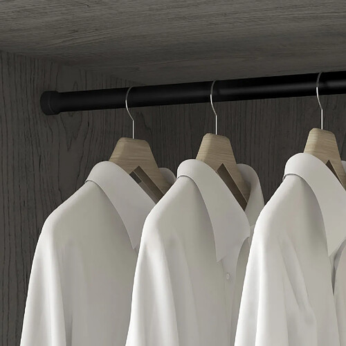 Emuca lot de 2 rails de penderie - Noir