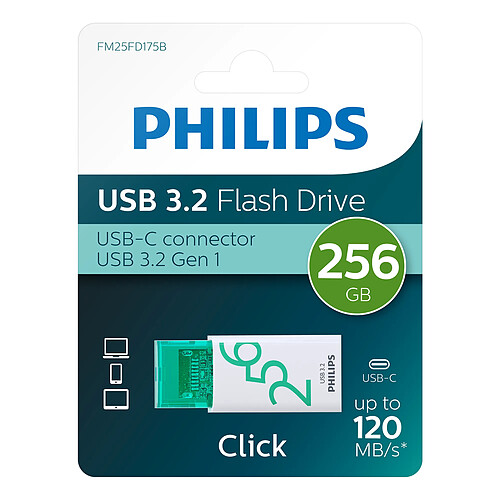 Philips PHUSB256GCLICKU3C - Noir