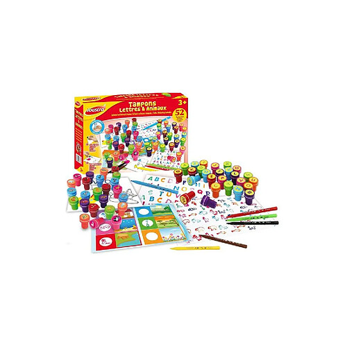 Joustra Coffret créatif tampons lettres et animaux