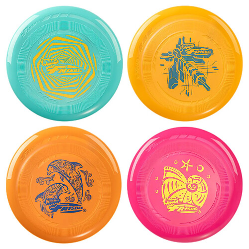 Wham-O Frisbee Pack de 4 Disques Volants, 22.86cm Enfants 5 Ans et Plus, 70g