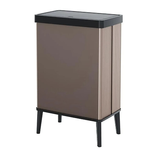 Poubelle sur pieds - VERTO - CURVER - Ouverture touch - 54 L - Rose perle