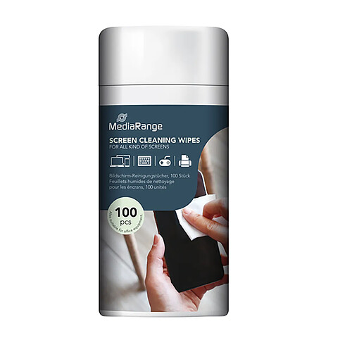 MediaRange Boîte de 100 lingettes nettoyage écran anti-traces Blanc