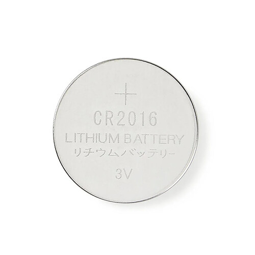 Nedis Pack de 5 Piles Boutons Lithium CR2016 3V DC Prêtes à l'Emploi
