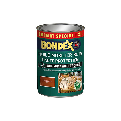 Huile mobilier teck - BONDEX - 441377 - Mat - 1,2 L
