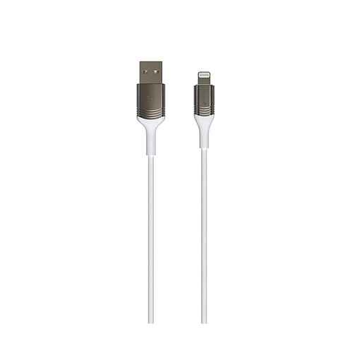 Greene Câble de charge USB vers Lightning MFi tressé long 1.2m et 2.5m Blanc