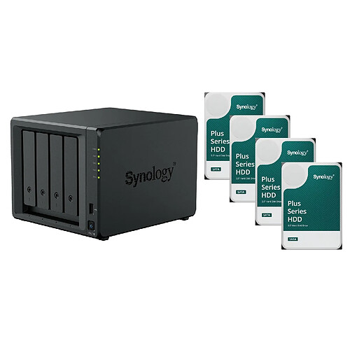 Serveur NAS Synology DS925+ avec 4x disque dur 4TB HAT PLUS et avec 4GB RAM