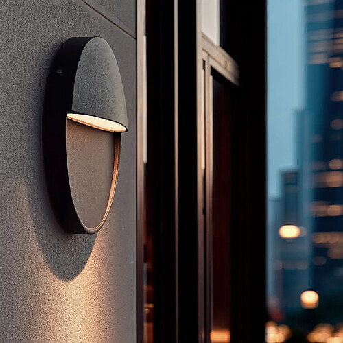 Ledkia Applique Murale Extérieure LED 6,5W CCT Sélectionnable Aluminium Saillie Ronde