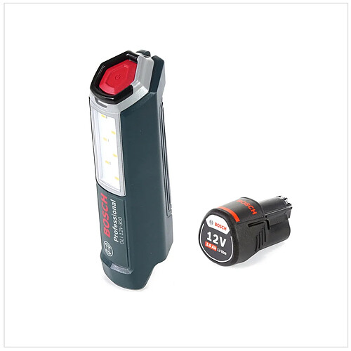 Bosch Professional GLI 12V-300 Lampe sans fil + 1x Batterie GBA 12 V 3,0 Ah - sans Chargeur