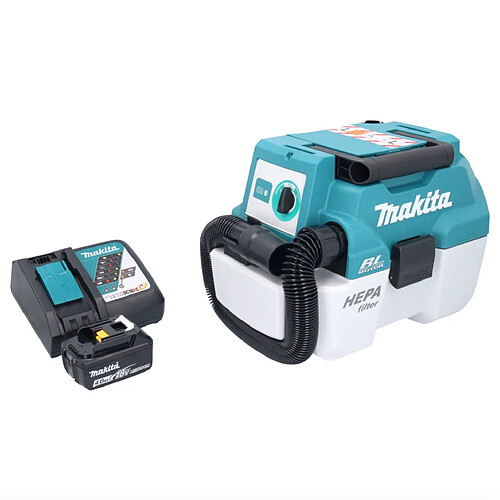 Makita DVC 750 LRM1 Aspirateur à batterie LXT 18 V 67 mbar 7,5 l Brushless + 1x batterie 4,0 Ah + chargeur