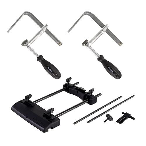 Makita 194579-2 Adaptateur de rail de guidage + 2x 194385-5 serre-joints pour RP/DRT