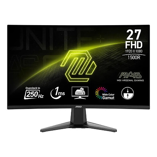 MSI MAG 27C6X écran plat de PC 68,6 cm (27) 1920 x 1080 pixels Full HD LCD Noir