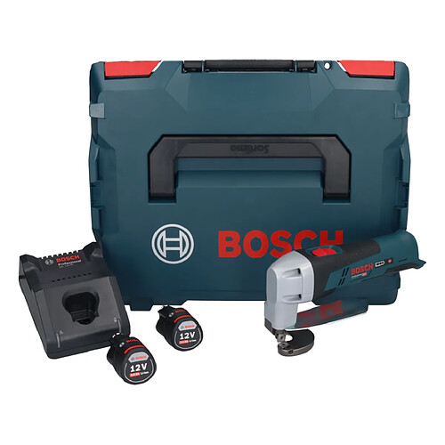 Bosch GSC 12V-13 Professional Cisaille à tôle sans fil 12V + 2x Batteries 3,0Ah + Chargeur + Coffret