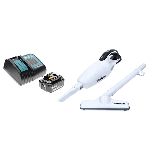 Makita DCL 181 FRT1 W Aspirateur sans fil 18 V blanc + 1x Batterie 5,0 Ah + Chargeur
