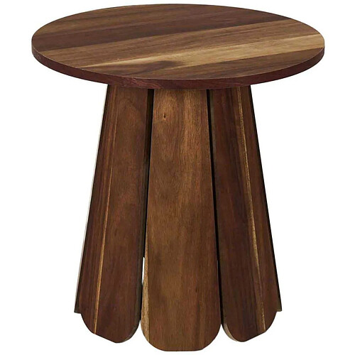 The home deco factory Table d'appoint ronde - Marron