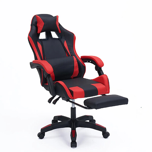 Concept Usine Chaise gaming de bureau ergonomique inclinable noir et rouge Altair