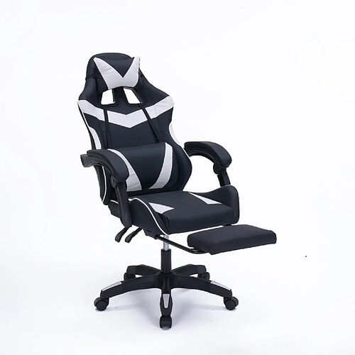 Concept Usine Chaise gaming de bureau ergonomique inclinable noir et blanc Altair