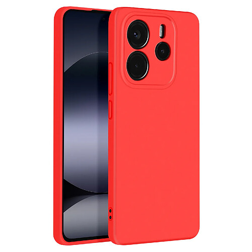 Avizar Coque pour Xiaomi Redmi Note 14 4G Semi-rigide Soft-touch Anti-traces Rouge