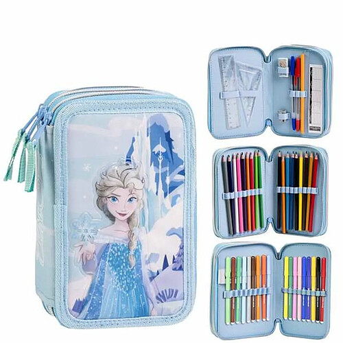 La Reine Des Neiges Pochette crayons Frozen Bleu foncé 12,5 x 6,5 x 19,5 cm