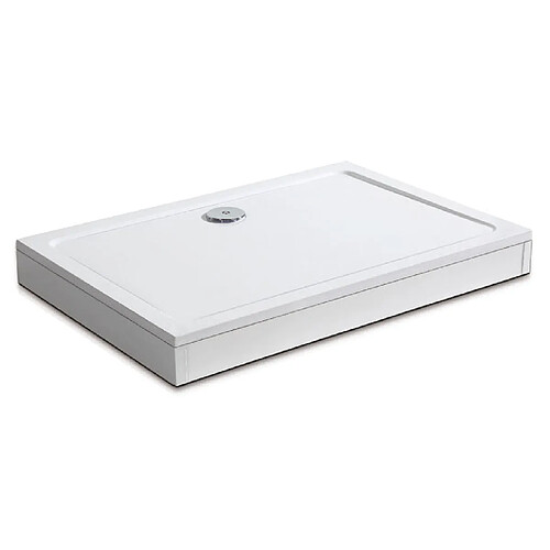 Aica Sanitaire Aica Receveur De Douche 150x80cm Blanc Extra Plat Rectangulaire Avec Le Kit De Plinthe Et Pieds Et Bonde De Douche
